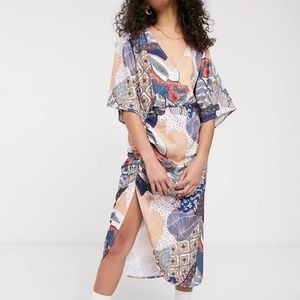 ASOS Made in Kenya Midi Patchwork Wrap Dress